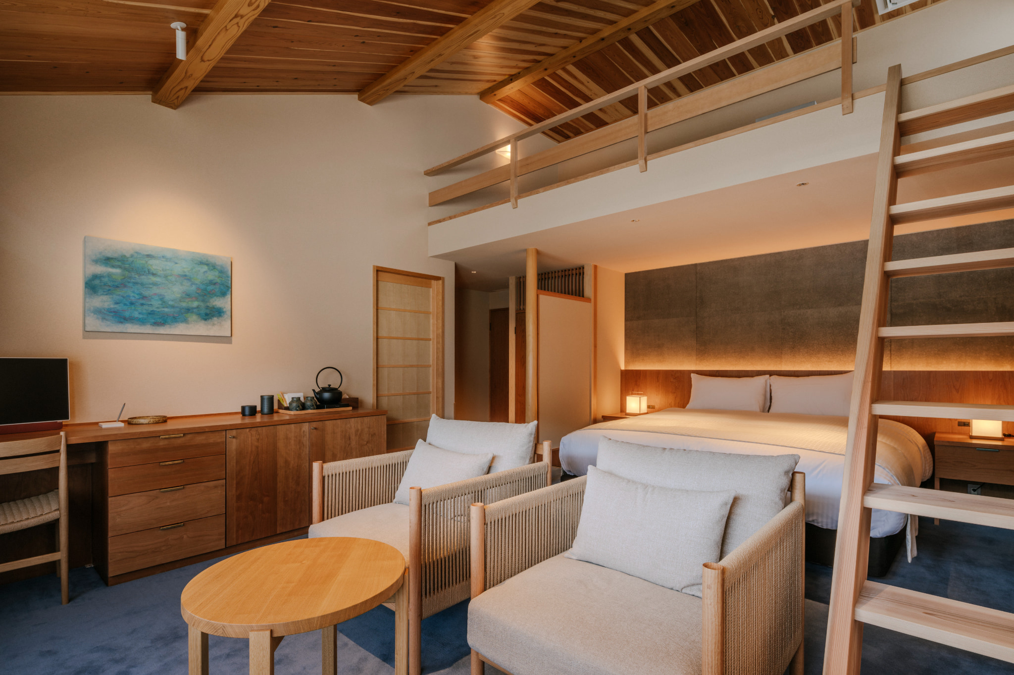 客室の様子、お庭